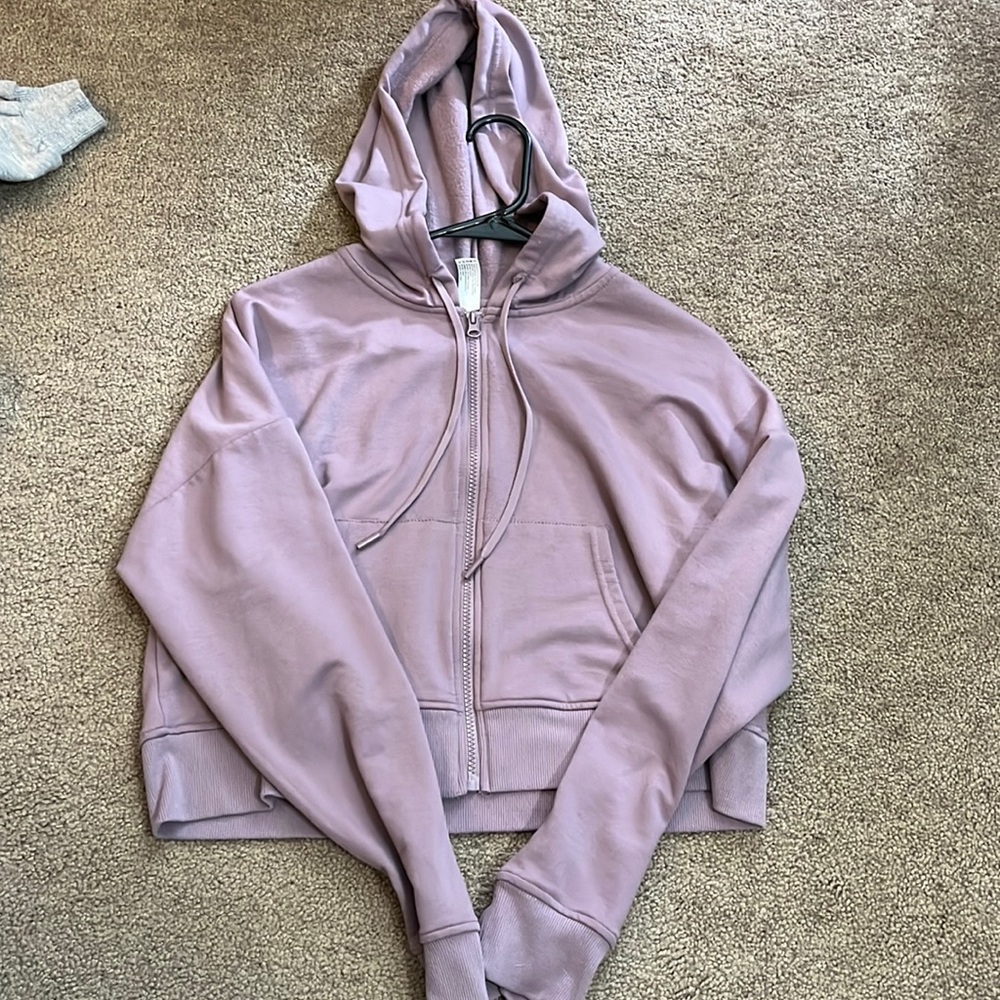 Cropped zip-up sweater
